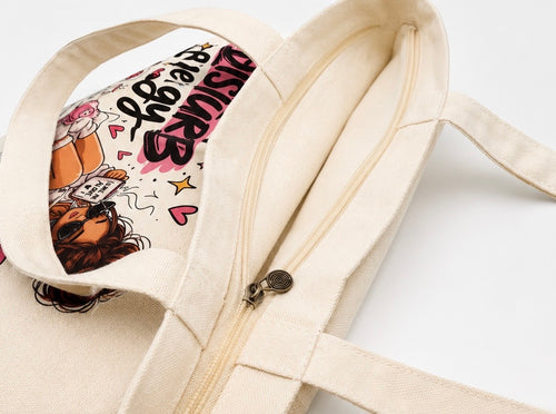 Do Not Disturb Energy Premium Canvas Tote Bag | Large Zip Tote